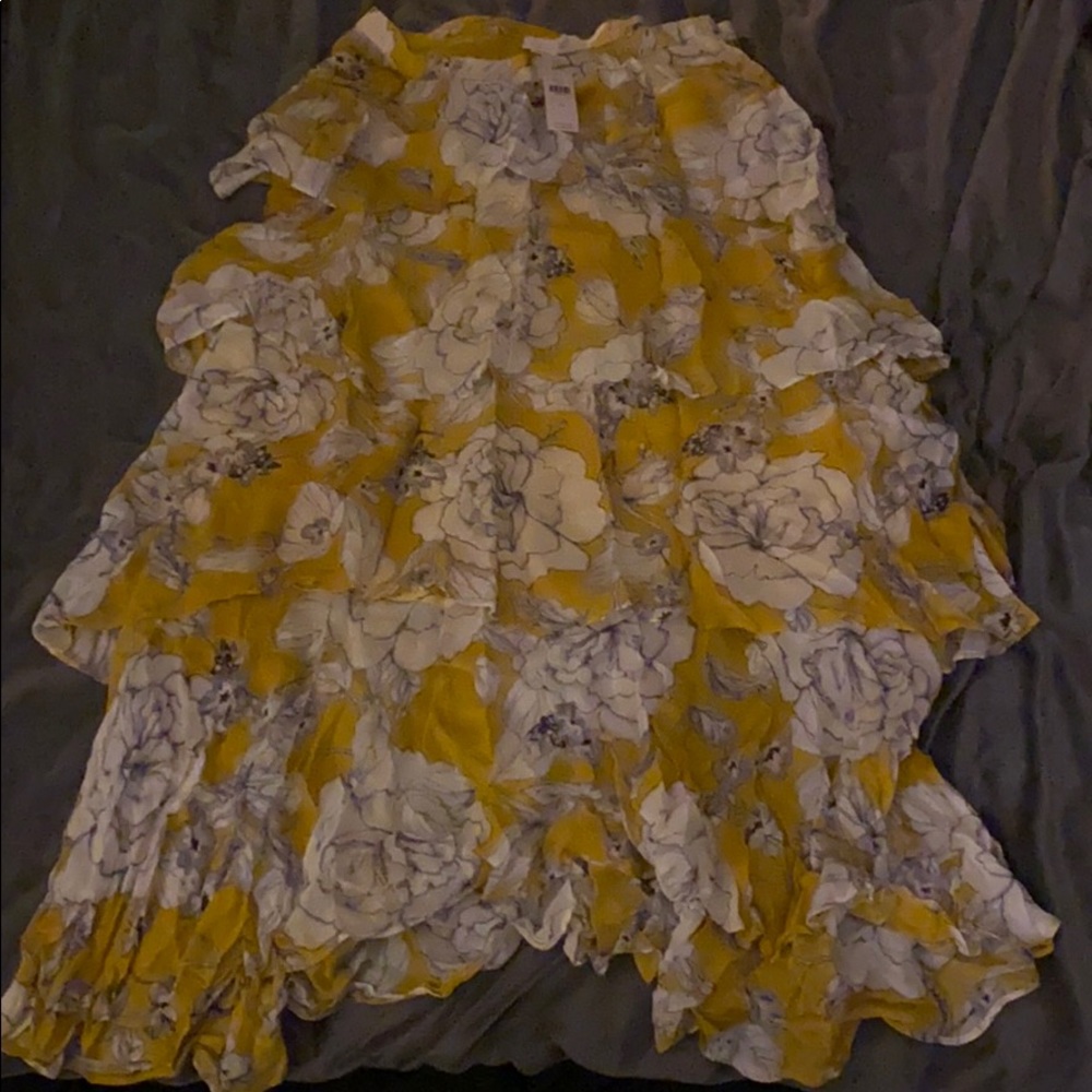 Anthropologie Mosier maxi tiered floral skirt